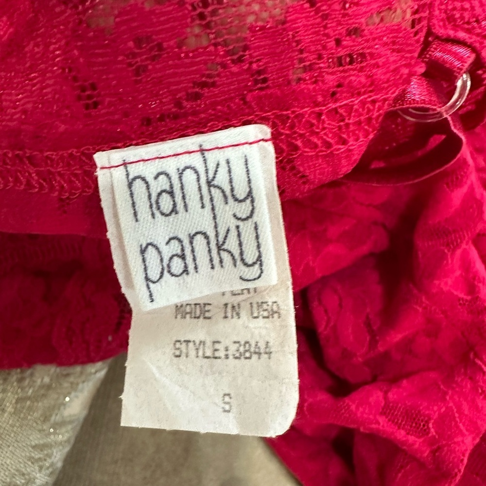 Vintage 90s Hanky Panky Red Lingerie Rosette Lace Chemise Women’s Small Elegant — image 8 of 8